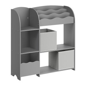 Speelgoedopberger - KidsZone - met 2 opbergdozen – voor speelkamer - duifgrijs