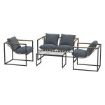 Tuinmeubelset - StalenCraft - Weerbestendig - Balkonmeubelset - Grijs