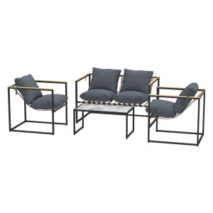 Tuinmeubelset - StalenCraft - Weerbestendig - Balkonmeubelset - Grijs
