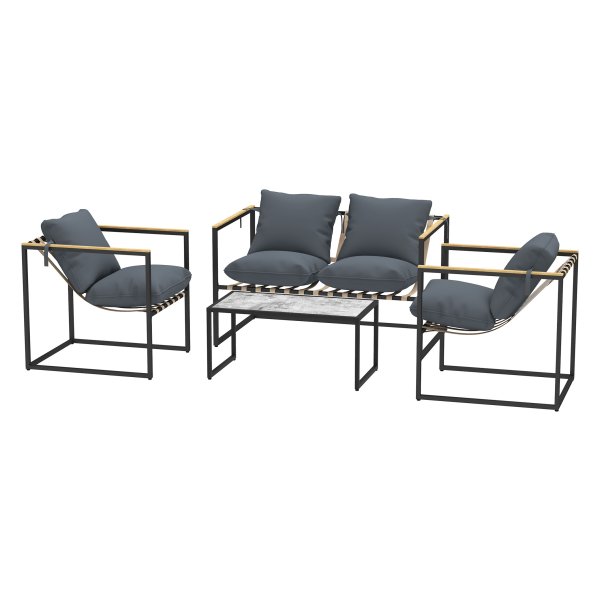 Tuinmeubelset - StalenCraft - Weerbestendig - Balkonmeubelset - Grijs