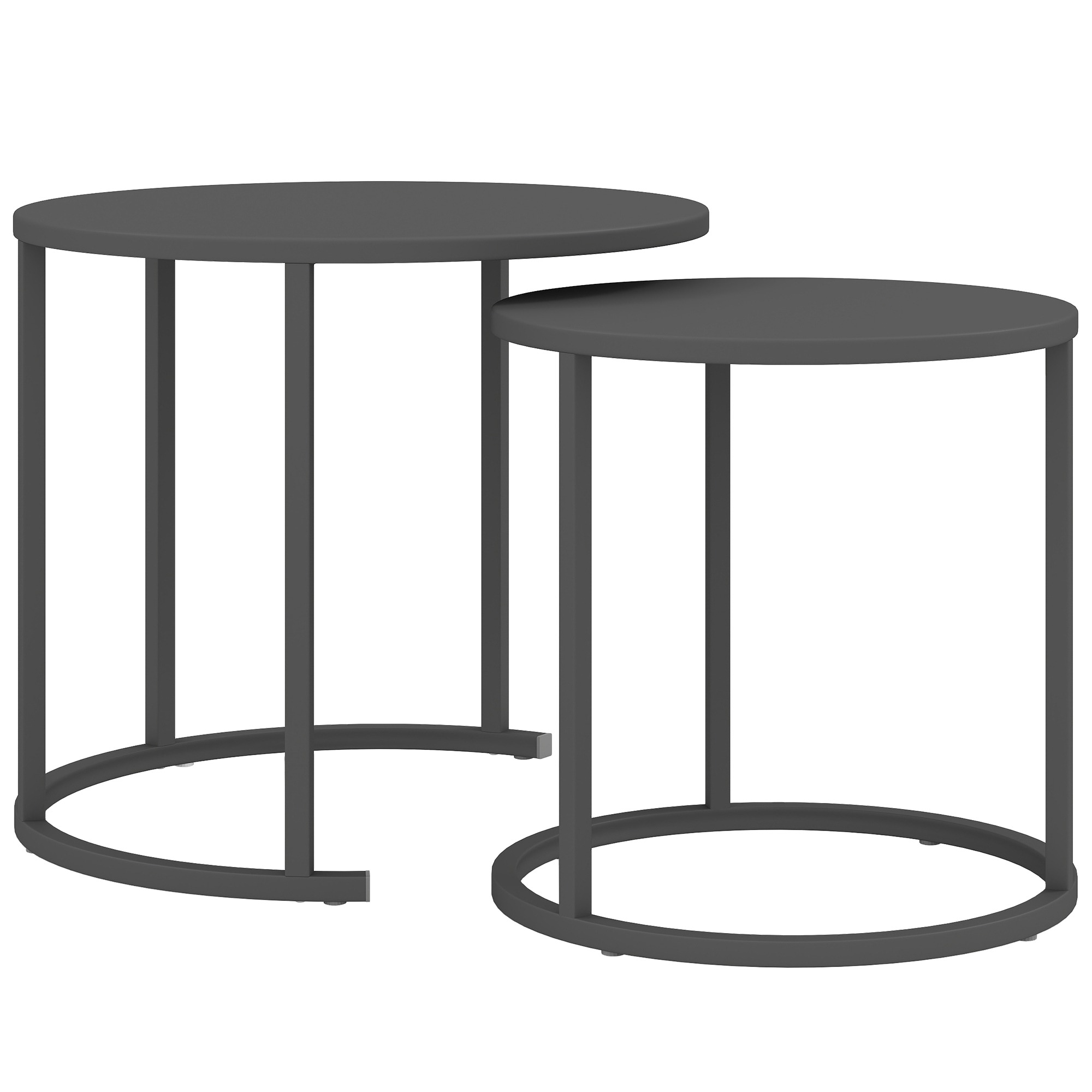 Bijzettafel - Duurzame Gardenia - Stapelbaar - Weerbestendig - Donkergrijs.