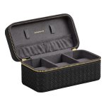 Reisetui - HOME RONNE Collectie - 3 Horloges - Geweven PU Leer - Inktzwart