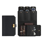 Horlogehoesje - HOME RONNE Collectie - Geëmbosseerd PU Leer - Draagbaar - Zwart