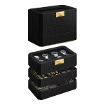 Horlogekoffer – HOME RONNE Collectie - Stapelbaar – Zwevend effect - Zwart