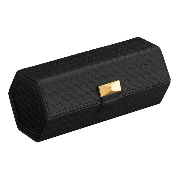 Horlogebox - Luxe Watch - Geweven PU Leder - Inkt Zwart