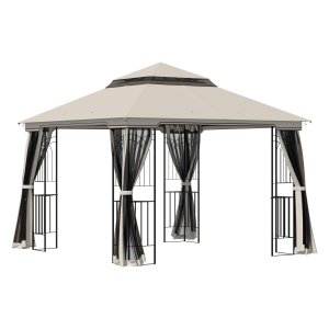 Tuinpaviljoen - LuxusGarten - Dubbel dak - Polyester - Beige