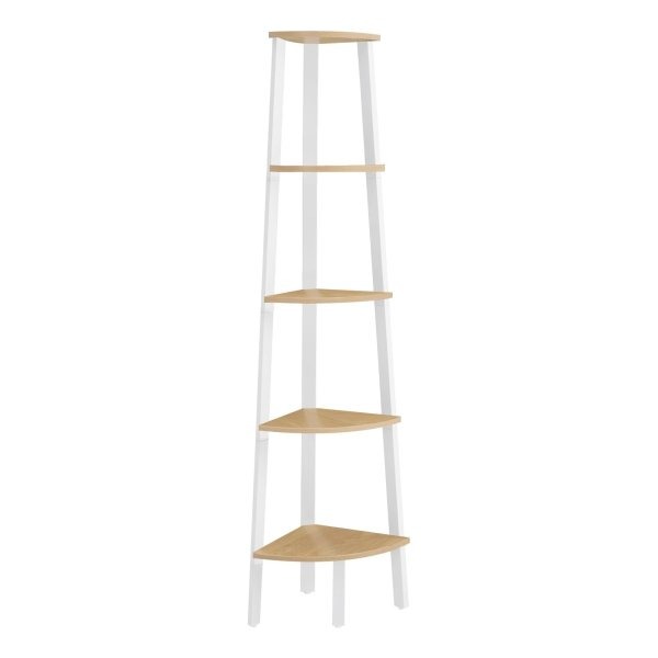 Boekenkast - Industria - Ladderplank - Stalen Frame - Natuurlijk Eiken