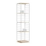 Boekenkast - Draaibare Hoekplank - Stalen Frame - Natuurlijk Beige