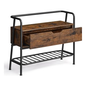 Schoenenrek – ModernLiving - Opbergbank – Stalen frame - Bruin