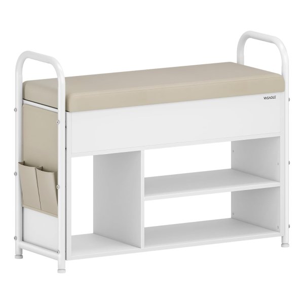 Schoenenbank - ComfortZone - Zitplaats - Opbergruimte - wolkenwit/cappuccino beige
