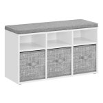 Schoenenorganizer - Opbergbank - Verstelbare planken - Wolwit