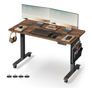 Bureau - Elektrisch - Hoogte verstelbaar - Vintage bruin