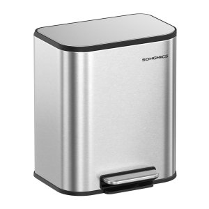 Afvalbak - Pedaal emmer - Geruisloos sluitend - Metallic zilver