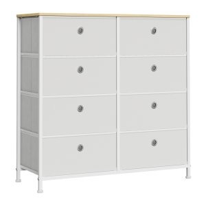 Ladekast - Stoffen - Metalen frame - Lichtgrijs