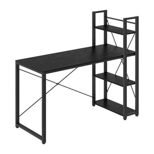 Studiebureau – Werkplekbureau - Opbergplanken - Industriële Stijl - Ebben Zwart