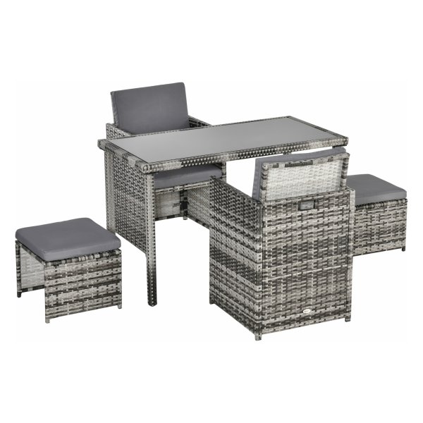 Tuinset - Polyrattan - Weerbestendig & Stijlvol - Grijs