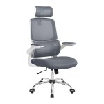 Ergonomische bureaustoel - Verstelbare hoofdsteun - Schommelfunctie - Duif grijs