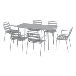Eettafelsetid - Moderne Tuinmeubelset - Weerbestendig - Staalgrijs