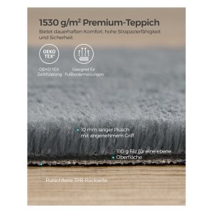 Antislip Kleed - Woondecoratie - Machinewasbaar - Duif Grijs