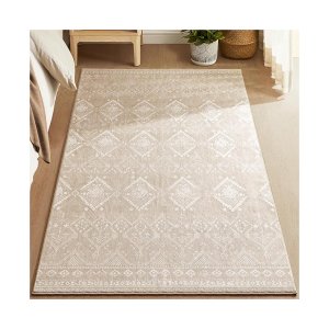 Vloerkleed – WOONKAMER - Antislip Tapijt – Machinewasbaar - Beige
