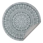 Rond Tapijt – Pluizig Decoratief – Anti-slip - Grijs