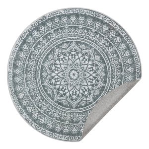 Rond Tapijt – Pluizig Decoratief – Anti-slip - Grijs