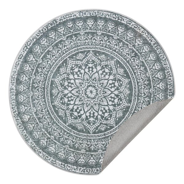 Rond Tapijt – Pluizig Decoratief – Anti-slip - Grijs