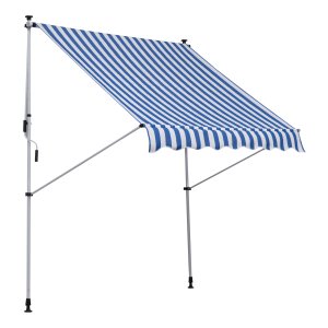 Zonnescherm - Verstelbaar - Klembevestiging - Blauw/Wit
