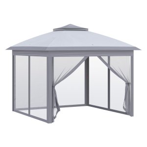 Partytent – Tuinpaviljoen - Pop-up – Dubbel dak - Grijs