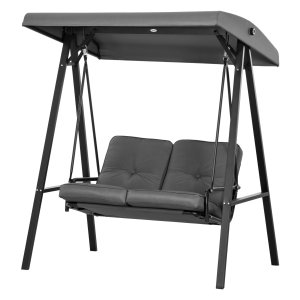 Schommelbank – Hollywood - Verstelbaar dak – Kussens - Donkergrijs