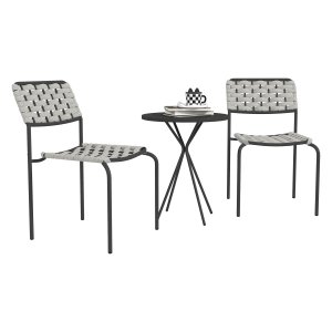 Tuinmeubelset – Outdoor Living - Stapelbare stoelen - Tafel - Grijs