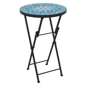 Bijzettafel - Mozaïek Design - Weerbestendig - Blauw