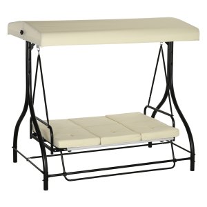 Schommelbank - Luxe Comfort - Verstelbaar Zonnedak - Beige