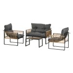 Tuinmeubelenset - DesignLiving - Comfortabel - Elegante loungeset - Donkergrijs