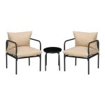 Tuinset - Bistro - 3-delig - Staal/Beige