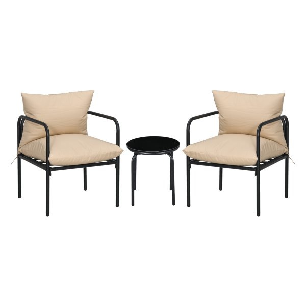 Tuinset - Bistro - 3-delig - Staal/Beige