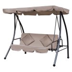 Tuinschommelbank - Hollywoodschommel - Verstelbaar zonnedak – Kussens - Beige