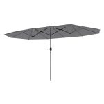 Parasol – Stalen parasol - UV-bescherming - Strandparasol - Donkergrijs