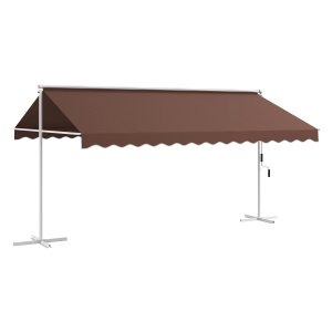 Terrasoverkapping - LuxeLife - Uitschuifbaar - Verstelbaar - Koffiekleurig