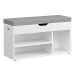 Schoenenbank - ComfortDesign - zacht gevoerd – opbergruimte - grijs