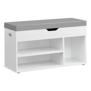 Schoenenbank - ComfortDesign - zacht gevoerd – opbergruimte - grijs