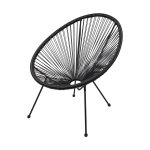 Monza Home® Tuinstoel Acapulco stijl Draadstoel - Loungestoel – Zwart – 1 stuk