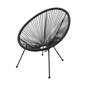 Monza Home® Tuinstoel Acapulco stijl Draadstoel - Loungestoel – Zwart – 1 stuk