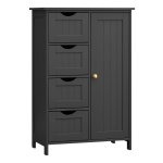 Badkamerkastje – ModernLife - Ladenkast - Verstelbare Plank - Inktzwart