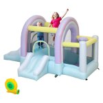 Springkasteel - Superbounce - Glijbaan - Basketbalnet - Multikleur