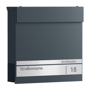 Brievenbus - PersonalPost - Naambordje - Modern - Antraciet Grijs