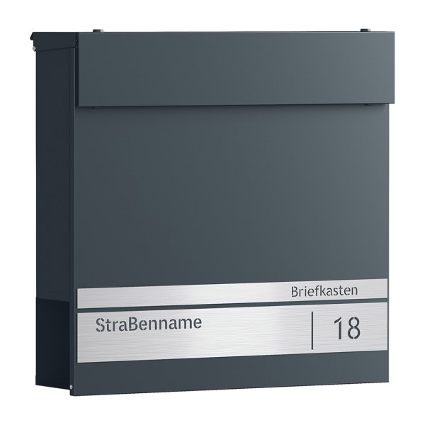 Brievenbus - PersonalPost - Naambordje - Modern - Antraciet Grijs