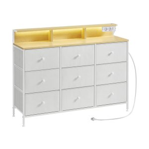 Opbergmeubel - Stalen frame - LED-verlichting - Wolkenprint