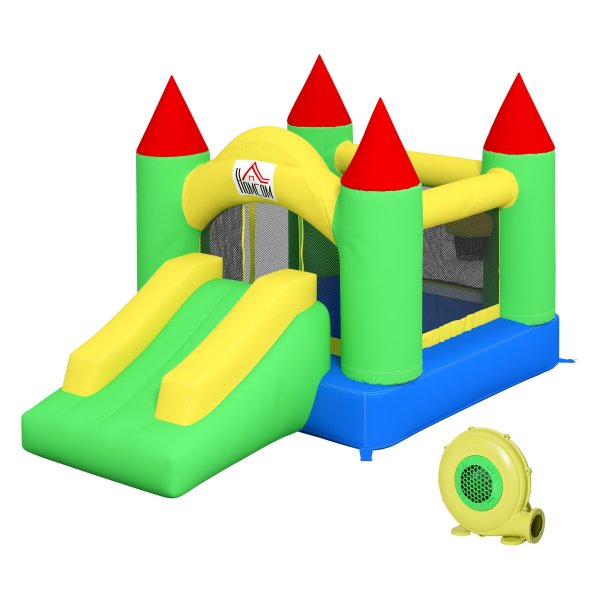 Speelkasteel - Happy Kids - Glijbaan en trampoline - MultiKleur
