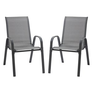 Tuinstoelen – LuxeLeven - Stapelbaar - Metalen_PARSE- Grijs